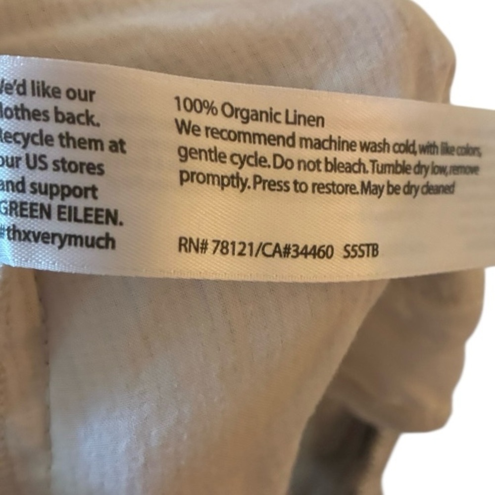 Eileen Fisher Striped Organic Linen Crinkle Lantern Pant Size Medium - Picture 7 of 7
